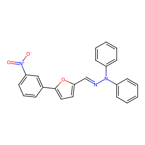 (2E)-2-{[5-(3-nitrophenyl)furan-2-yl]methylidene}-1,1-diphenylhydrazine structure