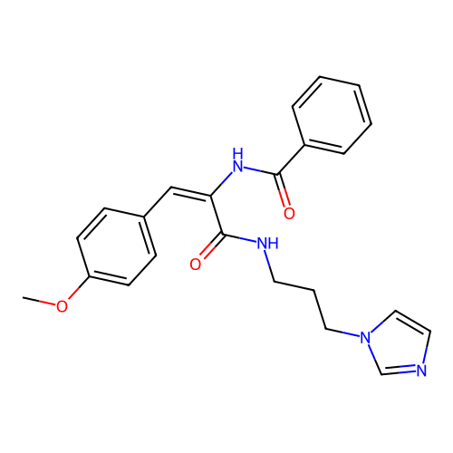 N-(1-(((3-(1H-Imidazol-1-YL)PR)amino)carbonyl)-2-(4-meo-phenyl)vinyl)benzamide structure