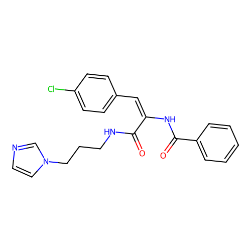 N-(2-(4-Chlorophenyl)-1-(((3-(1H-imidazol-1-YL)PR)amino)carbonyl)vinyl)benzamide structure