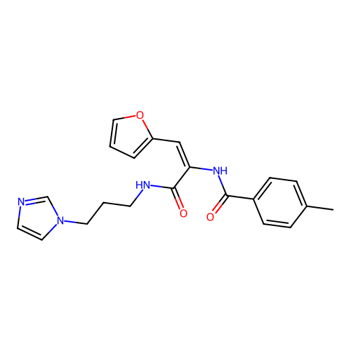 N-(2-(2-Furyl)-1-(((3-(1H-imidazol-1-YL)PR)amino)carbonyl)vinyl)-4-ME-benzamide structure
