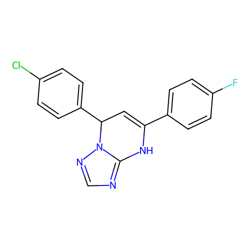 7-(4-chlorophenyl)-5-(4-fluorophenyl)-1,7-dihydro-[1,2,4]triazolo[1,5-a]pyrimidine structure