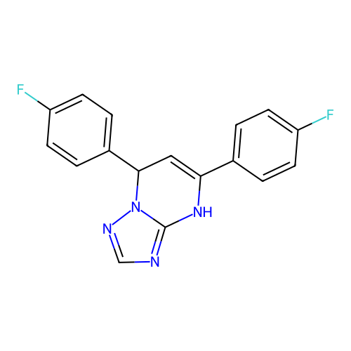 5,7-Bis(4-fluorophenyl)-4,7-dihydro[1,2,4]triazolo[1,5-a]pyrimidine structure