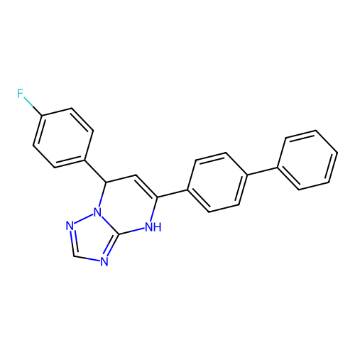 5-(Biphenyl-4-yl)-7-(4-fluorophenyl)-4,7-dihydro[1,2,4]triazolo[1,5-a]pyrimidine structure