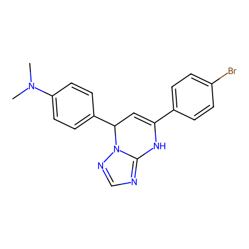 4-[5-(4-bromophenyl)-4,7-dihydro[1,2,4]triazolo[1,5-a]pyrimidin-7-yl]-N,N-dimethylaniline structure