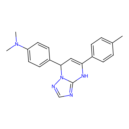 N,N-dimethyl-4-[5-(4-methylphenyl)-4,7-dihydro[1,2,4]triazolo[1,5-a]pyrimidin-7-yl]aniline structure