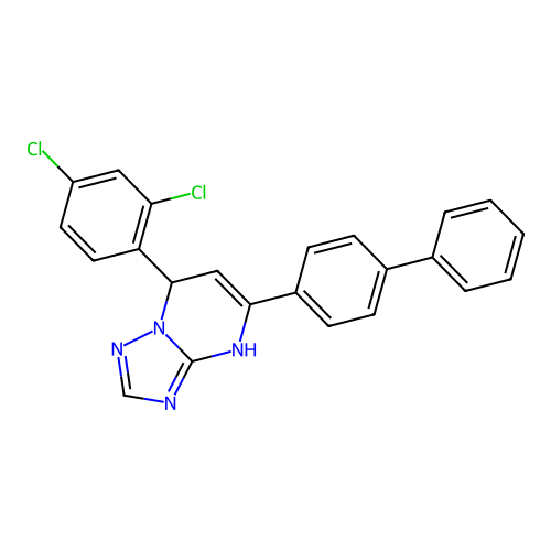 5-(biphenyl-4-yl)-7-(2,4-dichlorophenyl)-4,7-dihydro[1,2,4]triazolo[1,5-a]pyrimidine structure