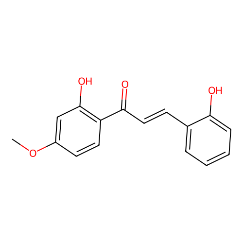 (E)-1-(2-hydroxy-4-methoxyphenyl)-3-(2-hydroxyphenyl)prop-2-en-1-one structure