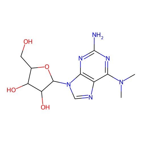2-Amino-N(6),N(6)-dimethyladenosine structure
