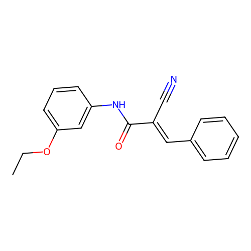 (E)-2-cyano-N-(3-ethoxyphenyl)-3-phenylacrylamide structure