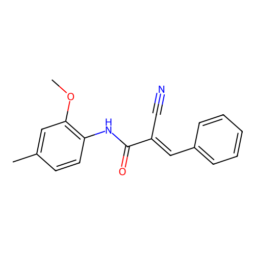 (2E)-2-Cyano-N-(2-methoxy-4-methylphenyl)-3-phenylprop-2-enamide structure