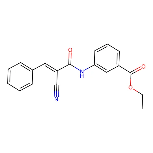 乙基 3-[[(E)-2-氰基-3-苯基烯丙酰]氨基]苯甲酸酯 structure