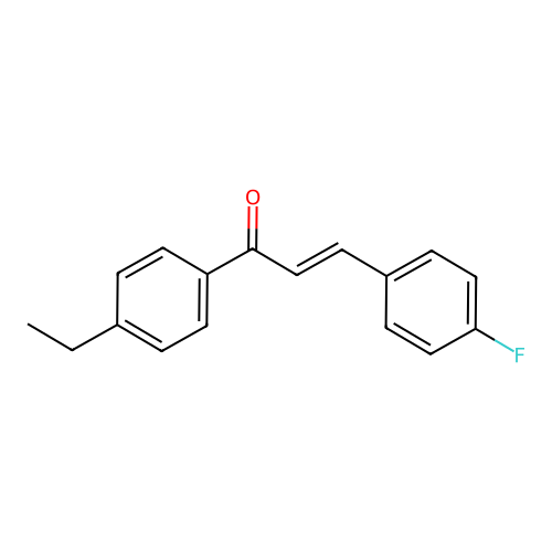 (2E)-1-(4-ethylphenyl)-3-(4-fluorophenyl)prop-2-en-1-one structure