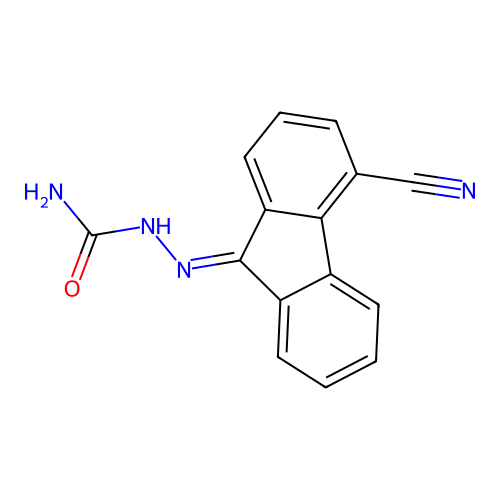 (Z)-2-(4-cyano-9H-fluoren-9-ylidene)hydrazinecarboxamide structure