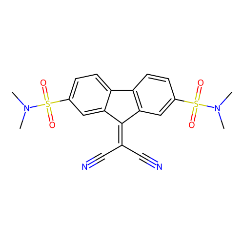 9-(dicyanomethylidene)-2-N,2-N,7-N,7-N-tetramethylfluorene-2,7-disulfonamide structure