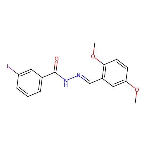 (E)-N'-(2,5-dimethoxybenzylidene)-3-iodobenzohydrazide structure