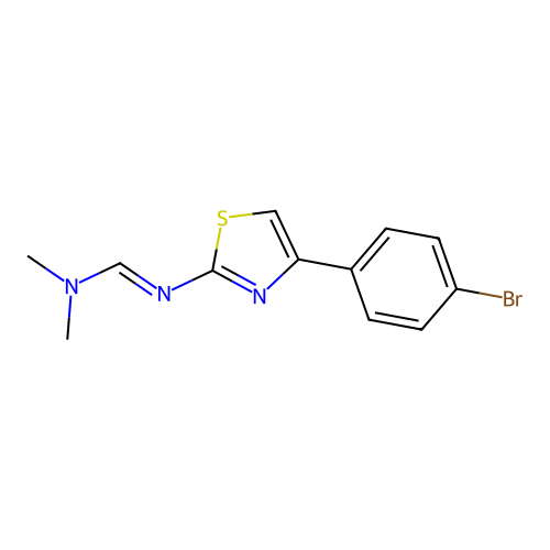 (E)-N'-(4-(4-bromophenyl)thiazol-2-yl)-N,N-dimethylformimidamide structure