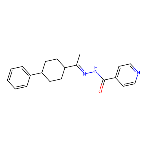 (E)-N'-(1-(4-phenylcyclohexyl)ethylidene)isonicotinohydrazide structure