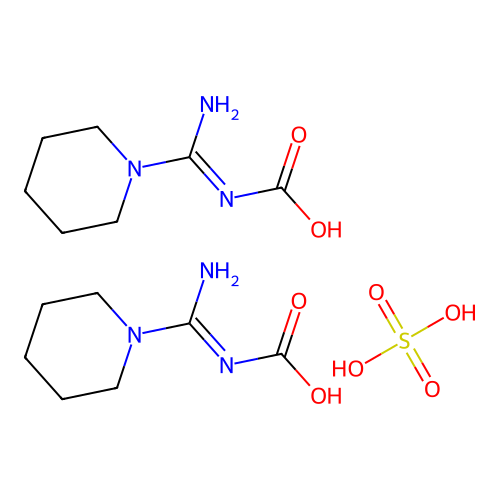 Carbamic acid, (piperidinoiminomethyl)-, sulfate structure