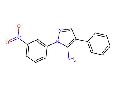 1-(3-nitrophenyl)-4-phenyl-1H-pyrazol-5-ylamine structure