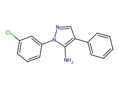 1-(3-chlorophenyl)-4-phenyl-1H-pyrazol-5-ylamine structure