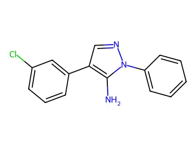 4-(3-Chlorophenyl)-2-phenylpyrazol-3-amine structure