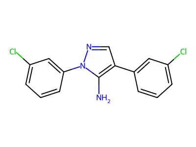 1,4-Bis(3-chlorophenyl)-1H-pyrazol-5-amine structure