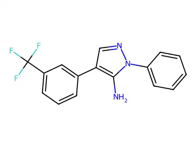 1-phenyl-4-[3-(trifluoromethyl)phenyl]-1H-pyrazol-5-amine structure