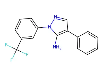 4-phenyl-1-[3-(trifluoromethyl)phenyl]-1H-pyrazol-5-amine structure