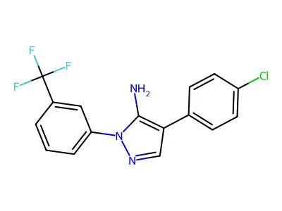 4-(4-chlorophenyl)-1-[3-(trifluoromethyl)phenyl]-1H-pyrazol-5-amine structure