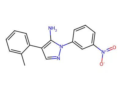 4-(2-methylphenyl)-1-(3-nitrophenyl)-1H-pyrazol-5-amine structure