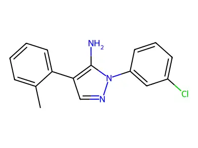 1-(3-chlorophenyl)-4-(2-methylphenyl)-1H-pyrazol-5-amine structure