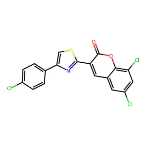 6,8-Dichloro-3-[4-(4-chlorophenyl)-1,3-thiazol-2-yl]chromen-2-one structure