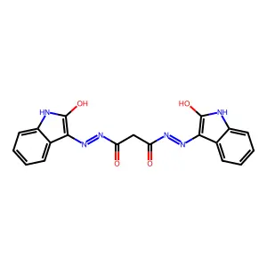 (N'1Z,N'3Z)-N'1,N'3-bis(2-oxoindolin-3-ylidene)malonohydrazide structure