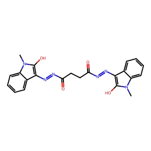 N'~1~-[(3E)-1-methyl-2-oxo-1,2-dihydro-3H-indol-3-ylidene]-N'~4~-[(3Z)-1-methyl-2-oxo-1,2-dihydro-3H-indol-3-ylidene]butanedihydrazide structure