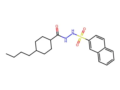 N'-[(4-butylcyclohexyl)carbonyl]-2-naphthalenesulfonohydrazide structure