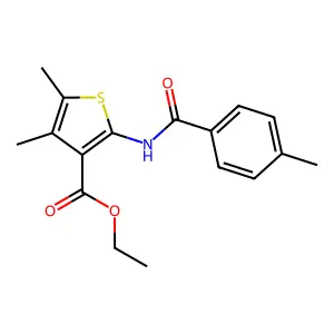 Ethyl 4,5-dimethyl-2-(4-methylbenzamido)thiophene-3-carboxylate structure