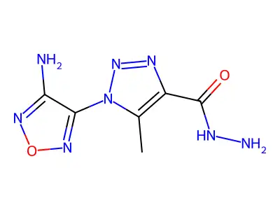1-(4-amino-1,2,5-oxadiazol-3-yl)-5-methyl-1H-1,2,3-triazole-4-carbohydrazide structure