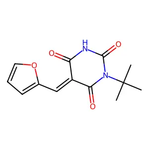(5E)-1-tert-butyl-5-(furan-2-ylmethylidene)-1,3-diazinane-2,4,6-trione structure