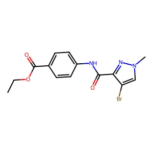 ethyl 4-{[(4-bromo-1-methyl-1H-pyrazol-3-yl)carbonyl]amino}benzoate structure