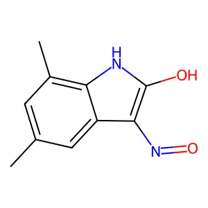 3-(hydroxyimino)-5,7-dimethyl-2,3-dihydro-1H-indol-2-one structure