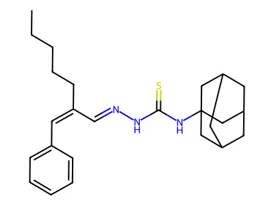 1-(1-Adamantyl)-3-(2-benzylideneheptylideneamino)thiourea structure