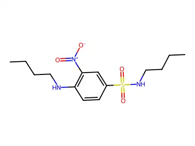 N-butyl-4-(butylamino)-3-nitrobenzenesulfonamide structure