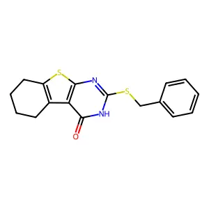 2-(benzylsulfanyl)-5,6,7,8-tetrahydro[1]benzothieno[2,3-d]pyrimidin-4(3H)-one structure