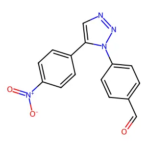 4-(5-{4-nitrophenyl}-1H-1,2,3-triazol-1-yl)benzaldehyde structure