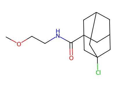 (3-chloroadamantanyl)-N-(2-methoxyethyl)carboxamide structure