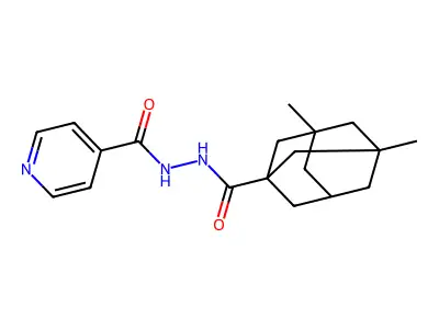 N'-(3,5-dimethyladamantane-1-carbonyl)pyridine-4-carbohydrazide structure