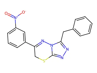 3-benzyl-6-(3-nitrophenyl)-7H-[1,2,4]triazolo[3,4-b][1,3,4]thiadiazine structure