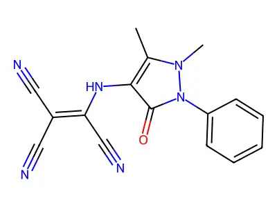 2-((2,3-DIMETHYL-5-OXO-1-PHENYL-3-PYRAZOLIN-4-YL)AMINO)ETHENE-1,1,2-TRICARBONITRILE structure
