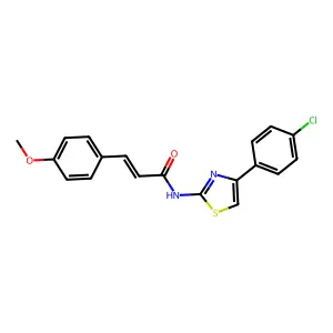 (2E)-N-[4-(4-chlorophenyl)-1,3-thiazol-2-yl]-3-(4-methoxyphenyl)prop-2-enamide structure