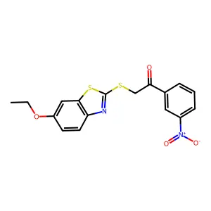 2-[(6-Ethoxy-1,3-benzothiazol-2-yl)sulfanyl]-1-(3-nitrophenyl)ethanone structure